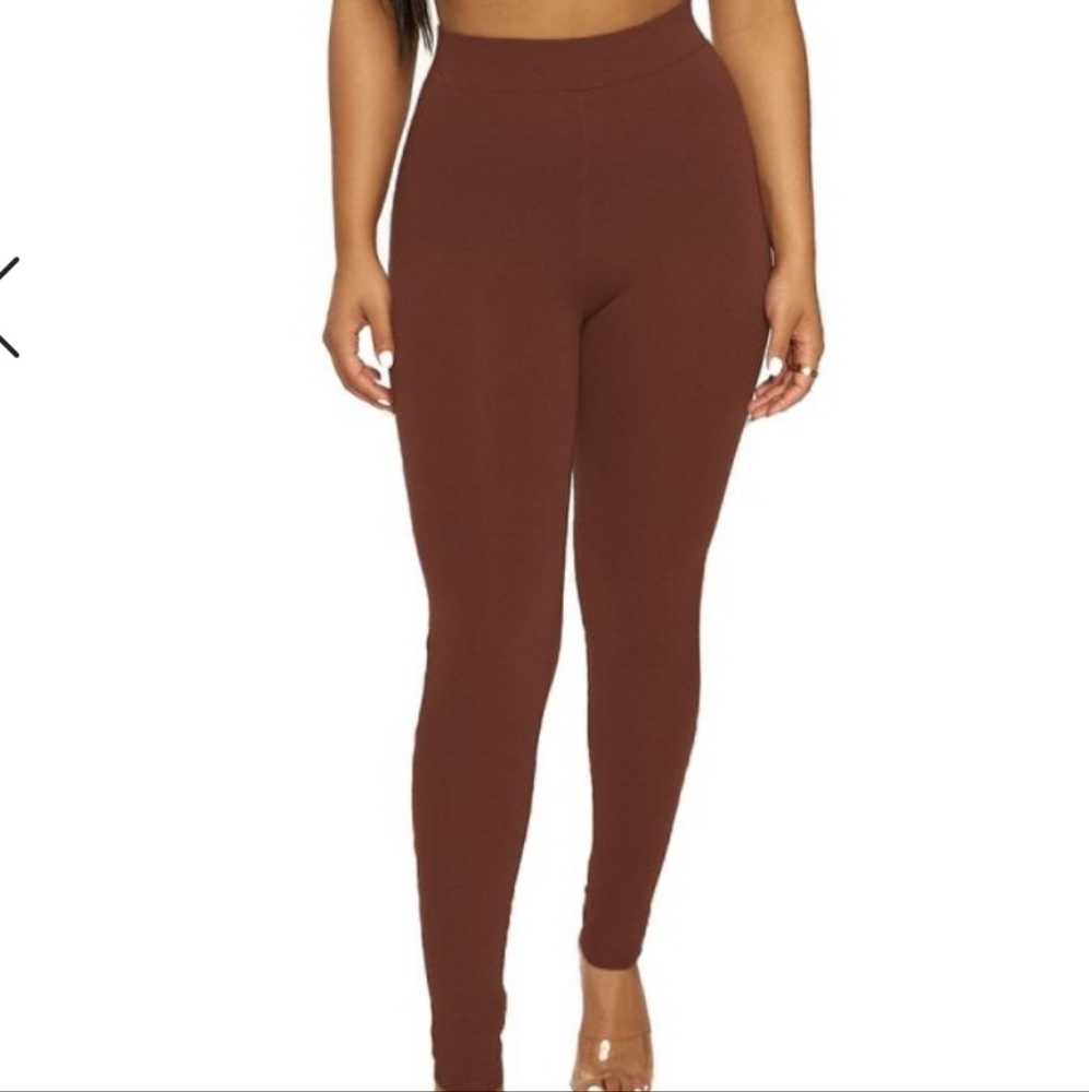 Make Wardrobe Woman's Leggings Chocolate Size Small